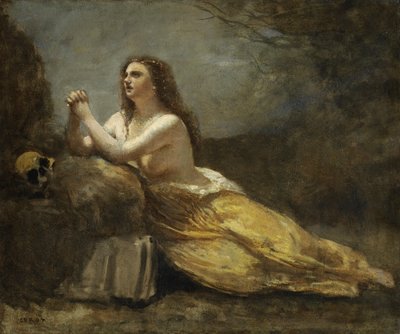 Madeleine in Prayer by Jean Baptiste Camille Corot
